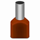 Kit Terminal Pré-isolado Tubular Duplo 10mm² | Marrom | 100 P